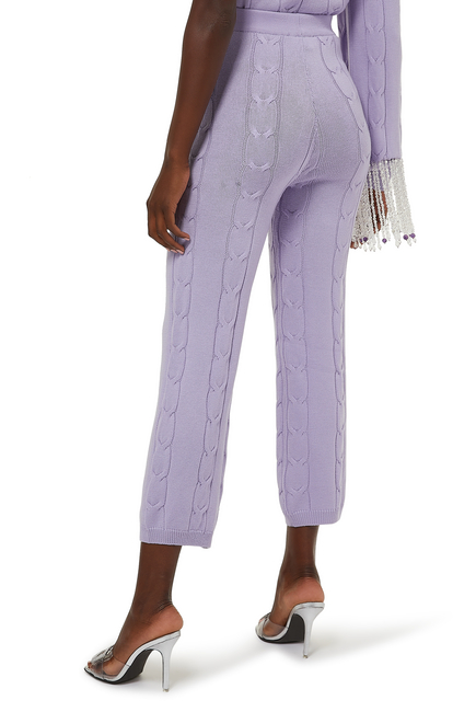 Cable Flared Knit Pants